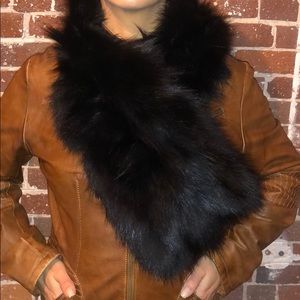 Adrienne Landau Genuine Fox Fur Pull-through Scarf